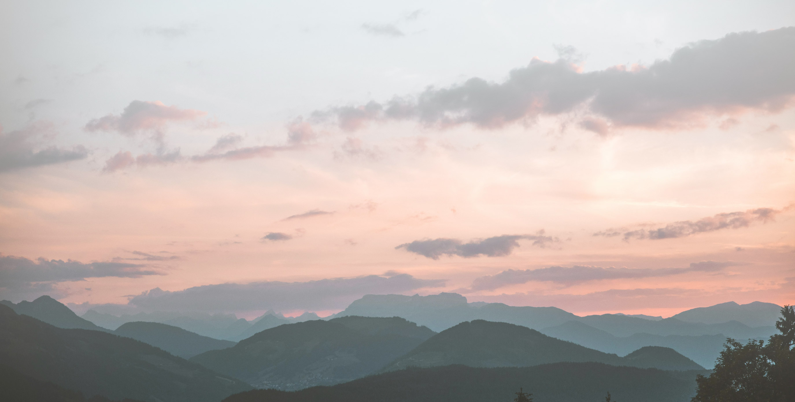Sunset over mountains